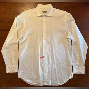 Canali White Cotton Dress Shirt Men’s Large — Slightly Worn